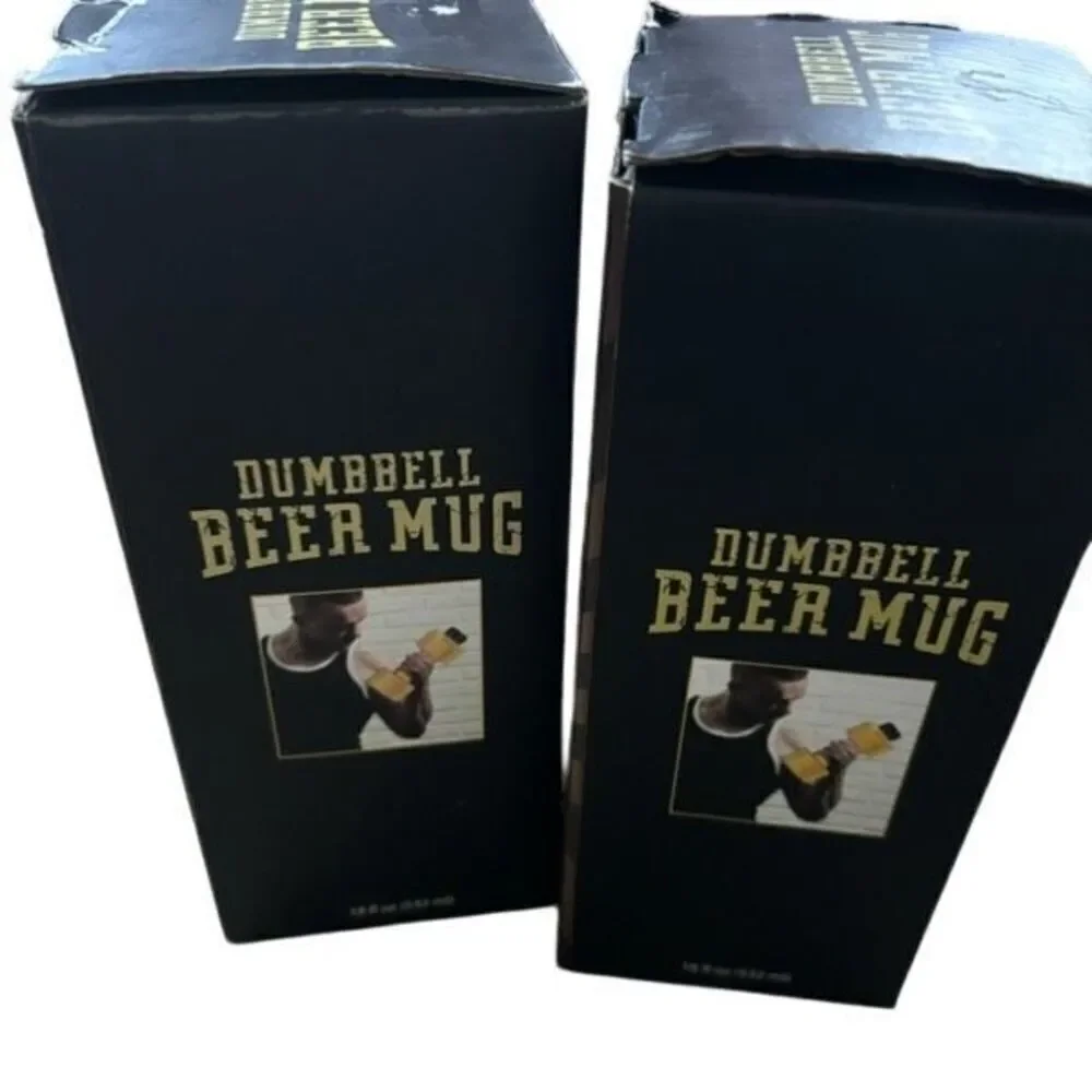 2 Dumbbell Beer Mug 18oz Cups *New*